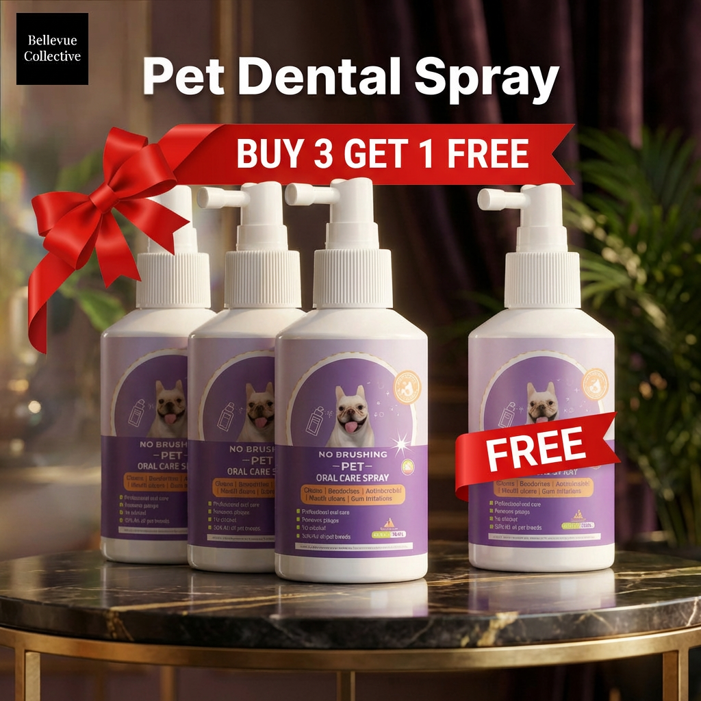 No-Brush Pet Dental Spray for Dogs & Cats (50ml) | Fresh Breath + Plaque & Tartar Control | Tea, Licorice & Mint Extract