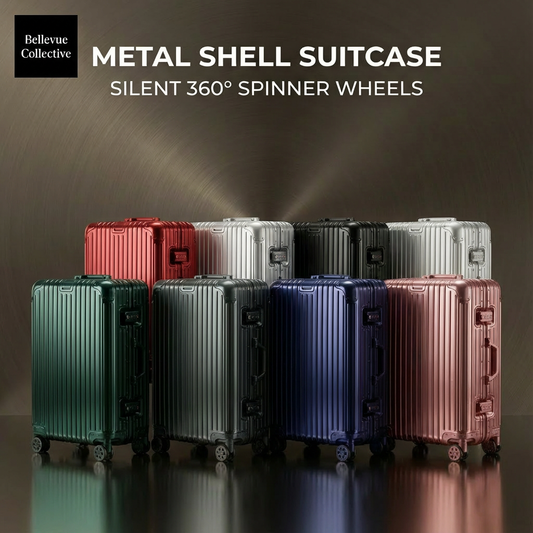 Hard Shell Suitcase with Silent 360° Spinner Wheels, Aluminum-Magnesium Alloy, Reinforced Corners & Travel Organizer Interior (20–29 in)