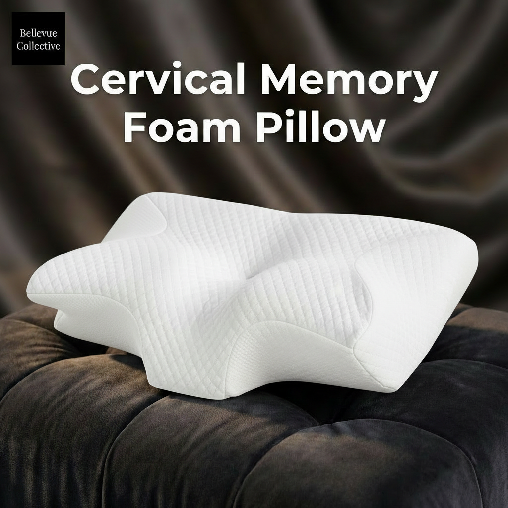 Cooling Cervical Memory Foam Pillow – Ergonomic Neck Support Pillow for Side, Back & Stomach Sleepers, Dual-Height Contour Design, Removable Washable Cover, 23.6" x 13.8"