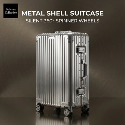 Hard Shell Suitcase with Silent 360° Spinner Wheels, Aluminum-Magnesium Alloy, Reinforced Corners & Travel Organizer Interior (20–29 in)