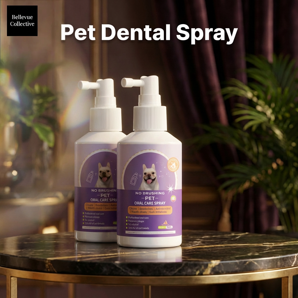 No-Brush Pet Dental Spray for Dogs & Cats (50ml) | Fresh Breath + Plaque & Tartar Control | Tea, Licorice & Mint Extract