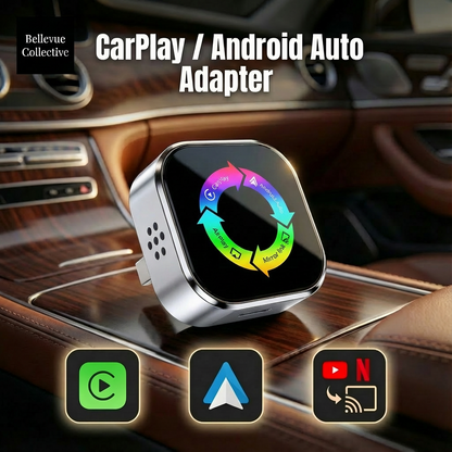 Wireless CarPlay & Android Auto Adapter (4-in-1 + Phone Mirroring + Screen Cast)