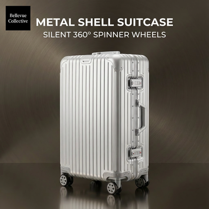 Hard Shell Suitcase with Silent 360° Spinner Wheels, Aluminum-Magnesium Alloy, Reinforced Corners & Travel Organizer Interior (20–29 in)