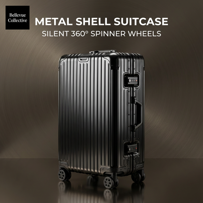Hard Shell Suitcase with Silent 360° Spinner Wheels, Aluminum-Magnesium Alloy, Reinforced Corners & Travel Organizer Interior (20–29 in)