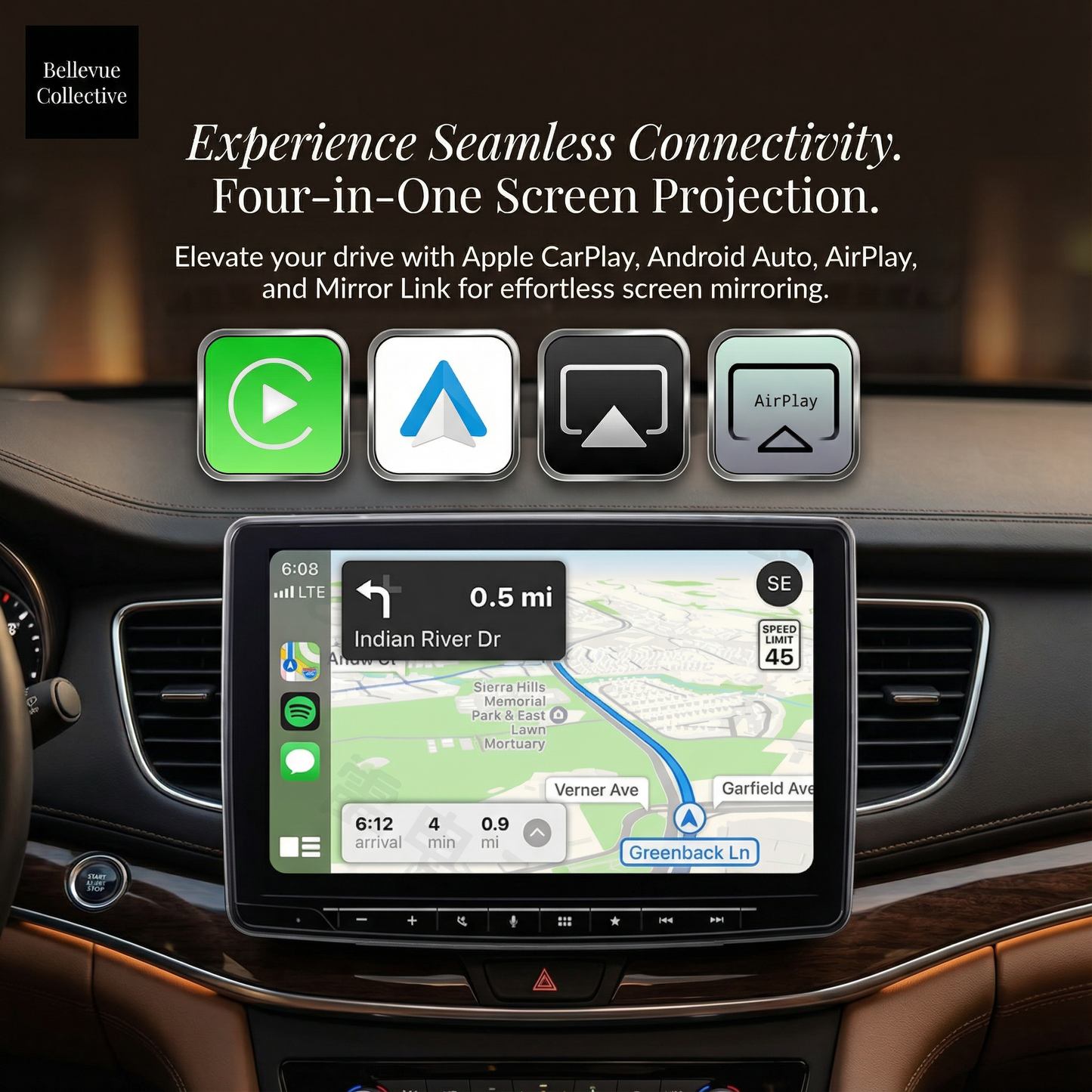 Wireless CarPlay & Android Auto Adapter (4-in-1 + Phone Mirroring + Screen Cast)