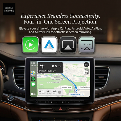 Wireless CarPlay & Android Auto Adapter (4-in-1 + Phone Mirroring + Screen Cast)