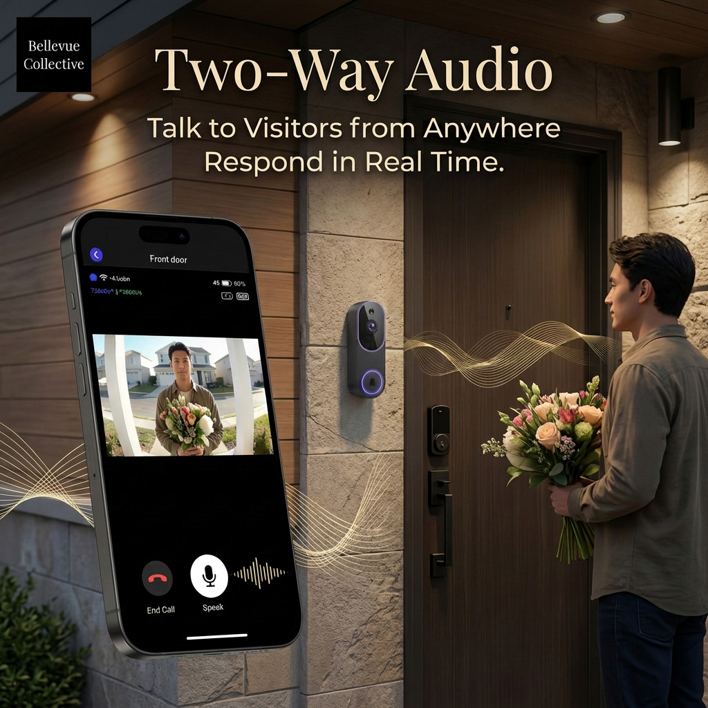 AI Detection Doorbell Camera, Night Vision, Two-Way Audio, Cloud Storage for Outdoor Security