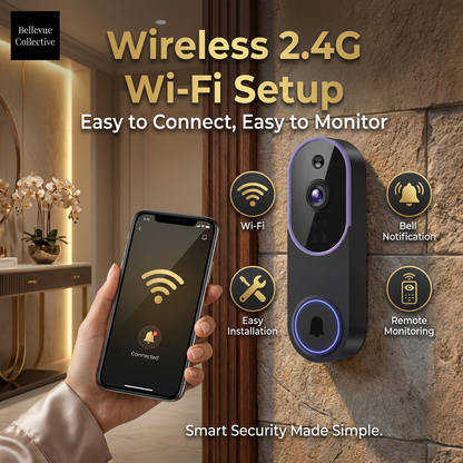AI Detection Doorbell Camera, Night Vision, Two-Way Audio, Cloud Storage for Outdoor Security