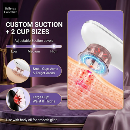 Body & Face Sculpting Massager w/ EMS Microcurrent + Red/Blue Light + Negative-pressure Liposuction(USB Rechargeable)