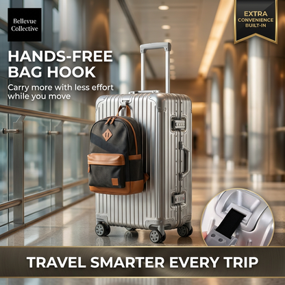 Hard Shell Suitcase with Silent 360° Spinner Wheels, Aluminum-Magnesium Alloy, Reinforced Corners & Travel Organizer Interior (20–29 in)