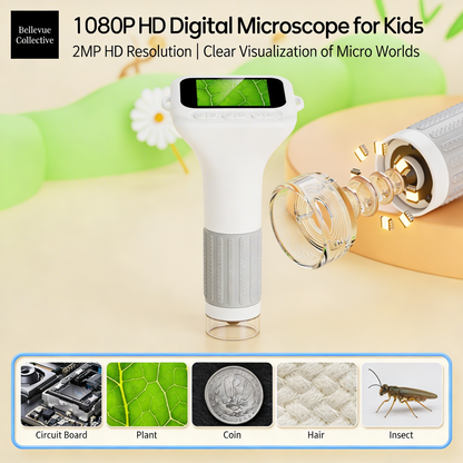 Kids Digital Microscope with Screen | Rechargeable STEM Science Explorer