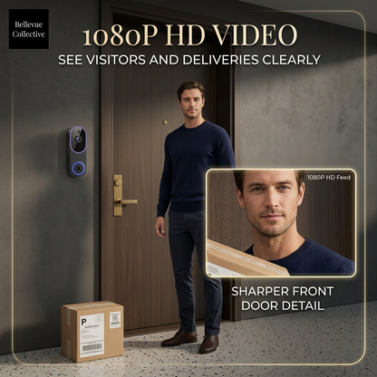 AI Detection Doorbell Camera, Night Vision, Two-Way Audio, Cloud Storage for Outdoor Security