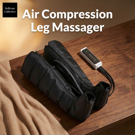 360° Air Compression Leg Massager Boots (Foot-to-Thigh) + Smart Pressure Sensor, 3 Modes & 3 Intensities