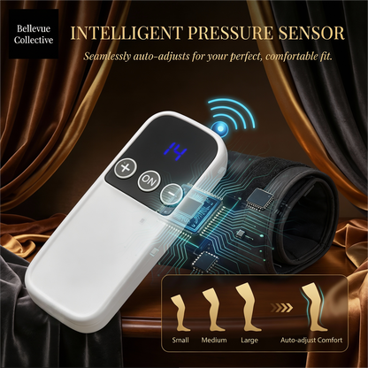 Wireless 360° Air Compression Leg Massager Boots (Foot-to-Thigh) + Smart Pressure Sensor, 3 Modes & 3 Intensities